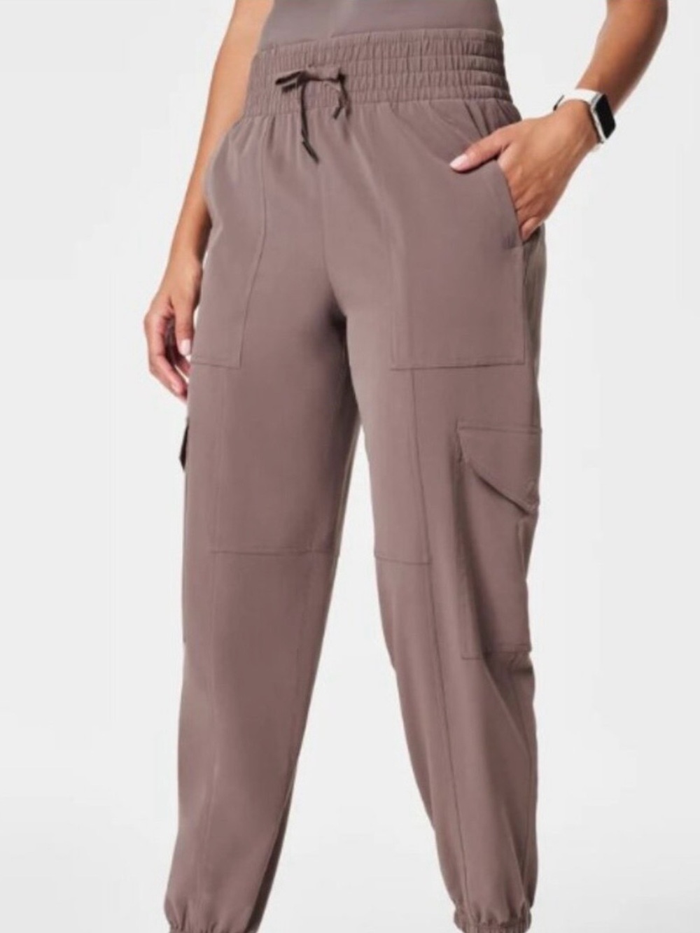 Spanx On the Move Taupe Cargo Jogger Pants - Size Medium